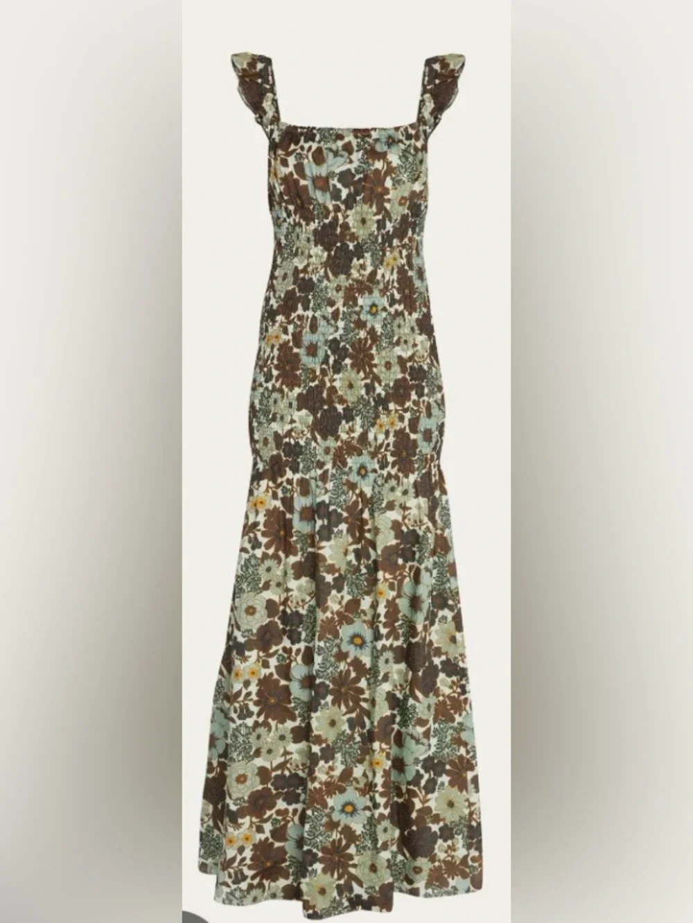 SIR. Constantie Linen Floral Ruched Maxi Dress